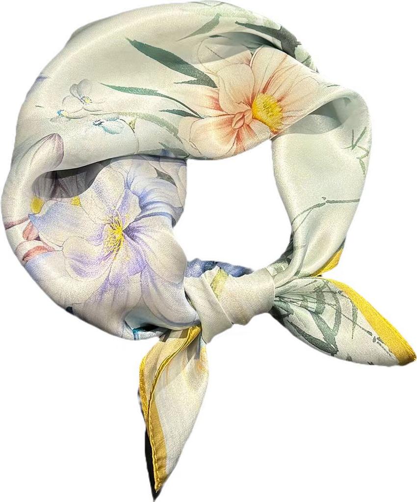 100% Natural Silk Scarf Women Neck Hair Foulard Square Headband Scarves Bandana Hijab Poncho Scarves Pashmina