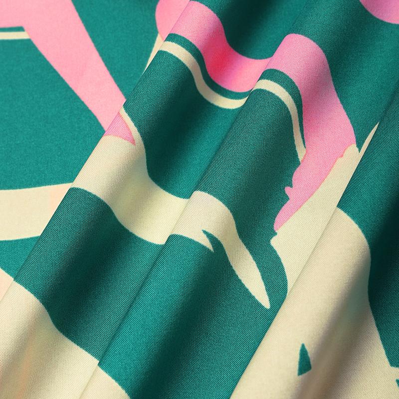 Fashion Womens Loose Unique Pattern Print O Neck Short Sleeve Leaves Print Loose Streetwear A-line Dress