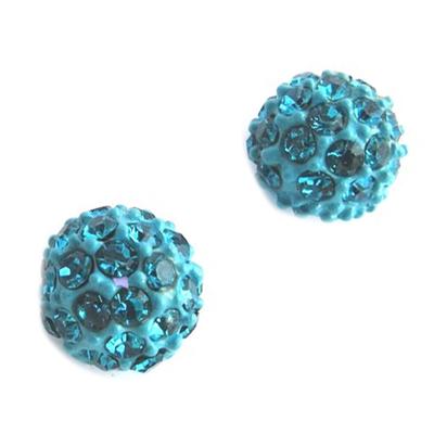 [G9469] - Designer Earrings 'Sissi' Turquoise (crystal) - 8 Mm