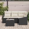 Garden Sofa Set with Cushions 5 pcs Brown and Cream Poly Rattan