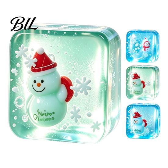 Hand Therapy Squeeze Balls Christmas Clear Cube Toy, Santa Claus Stress for Anxiety Relief Sensory Toys Reduction, Relaxation Ball Xmas Gift Toy