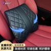 2pcs Car Lumbar Pillow Neck Set Memory Cotton Leather Auto Neck Protector Waist Back Cushion Universal Seat Headrest Pillow Red