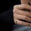 Black Drip Glaze Pinky Ring for Women - High-End, Niche Design, Simple & Versatile