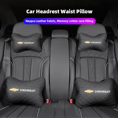 Nappaleder Auto Kopfstütze Nackenkissen Lendenpolsterung für Spark Captiva Cruze Malibu Equinox Trax Camaro Blazer