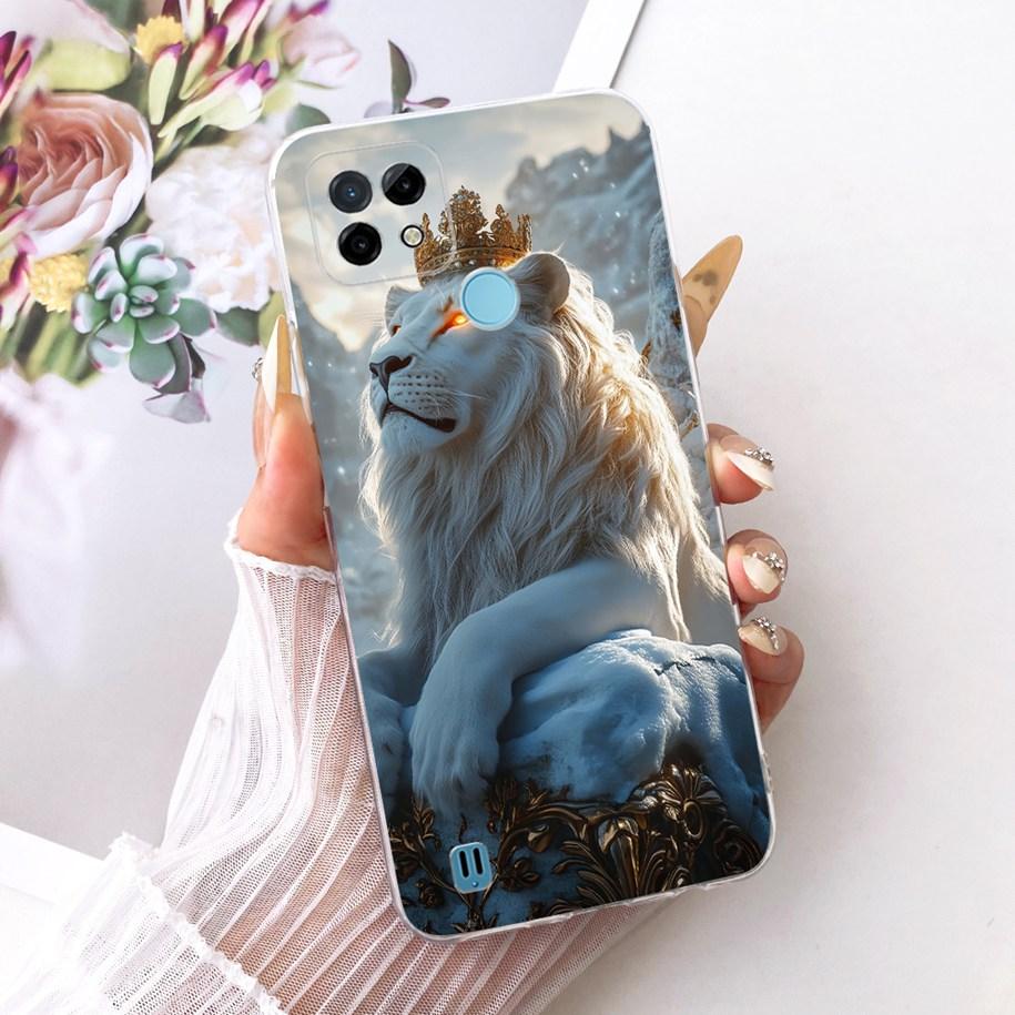 For Realme C21 C21Y Case RMX3201 RMX3261 RMX3263 Cover Cool Dragon Lion Soft Silicone Bumper For Realme C25Y RMX3269 C 21 Fundas