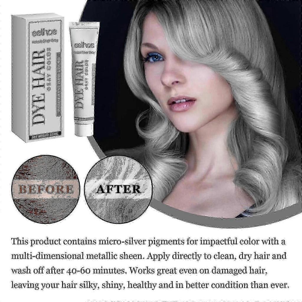 Eelhoe 100ml Grey Hair Colour Cream - British Styling Essential -3706979856996