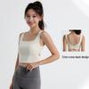 2024 Autumn/Winter Women's Shockproof Sports Bra with Fixed Cups and Cross Back Design
