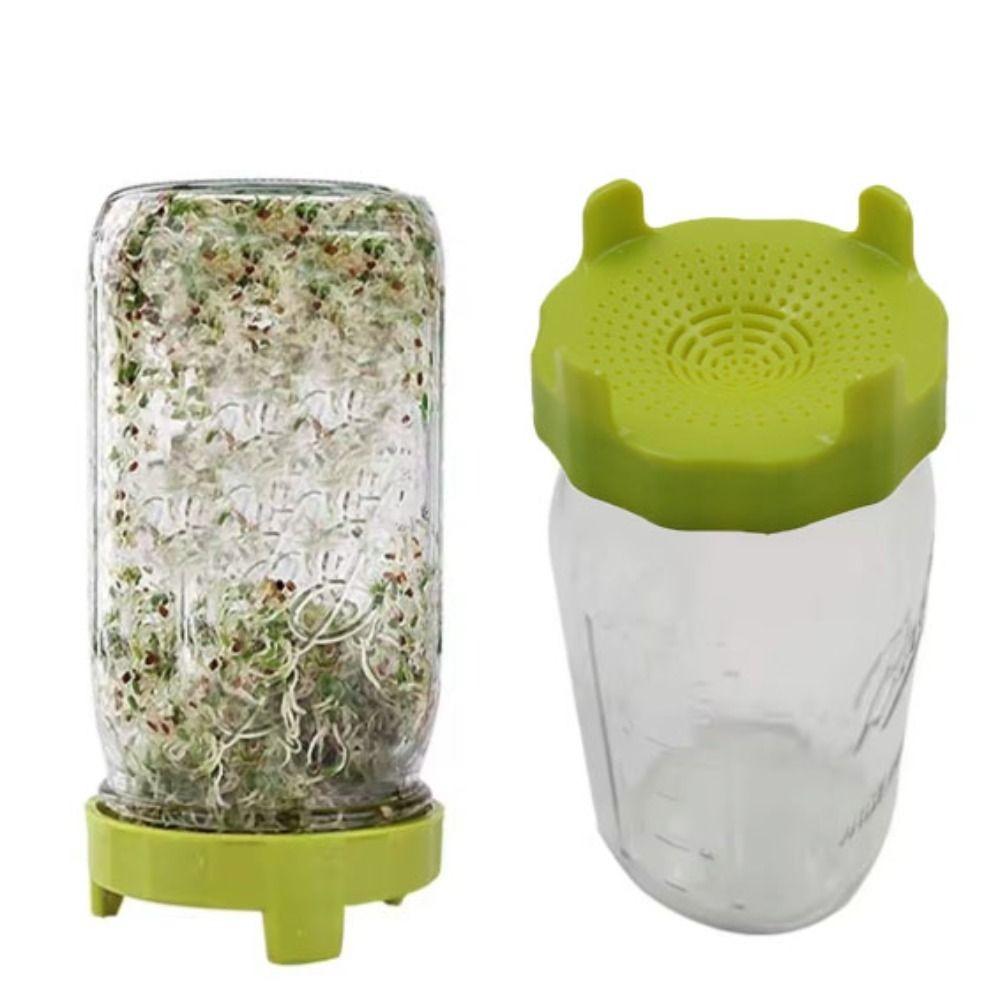 2pcs ABS Mason Jar Sprouting Lid 86mm Filter Cover Vegetable Seed Growing Lid  Wide Mouth Jar