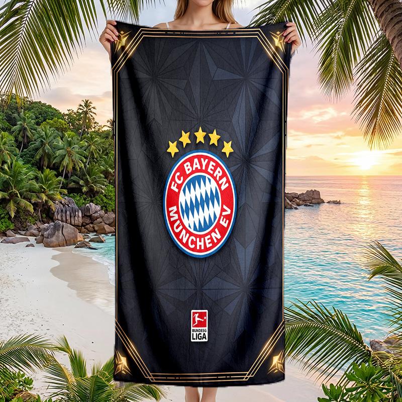 Bayern Munich Print Quick Dry Beach Towel Microfiber Absorbent Portable Travel Swimming Towel