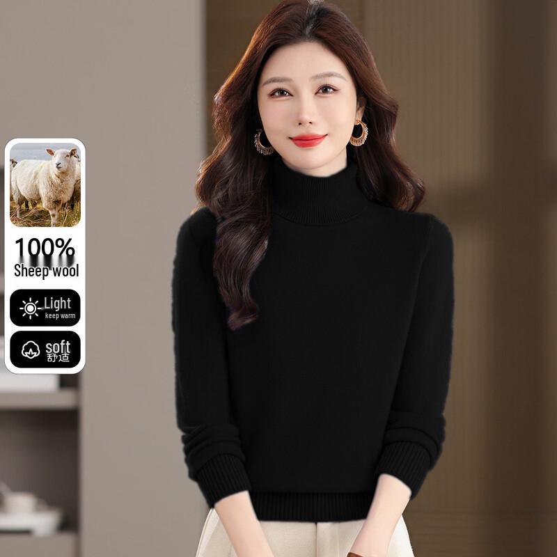 Women's 100% Merino Wool Turtleneck Sweater