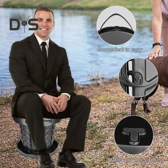 Retractable Portable Toilet Strong Load-capacity Adjustable Height Camping Toilet Portable Potty for Emergency Use