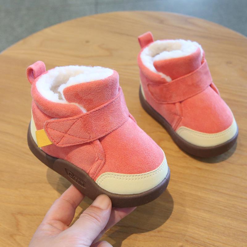 Winter-Kleinkindstiefel mit Samtfutter (Alter 1-4) - Weiche Sohle, Rutschfest, Baumwoll-Schneestiefel für Jungen & Mädchen