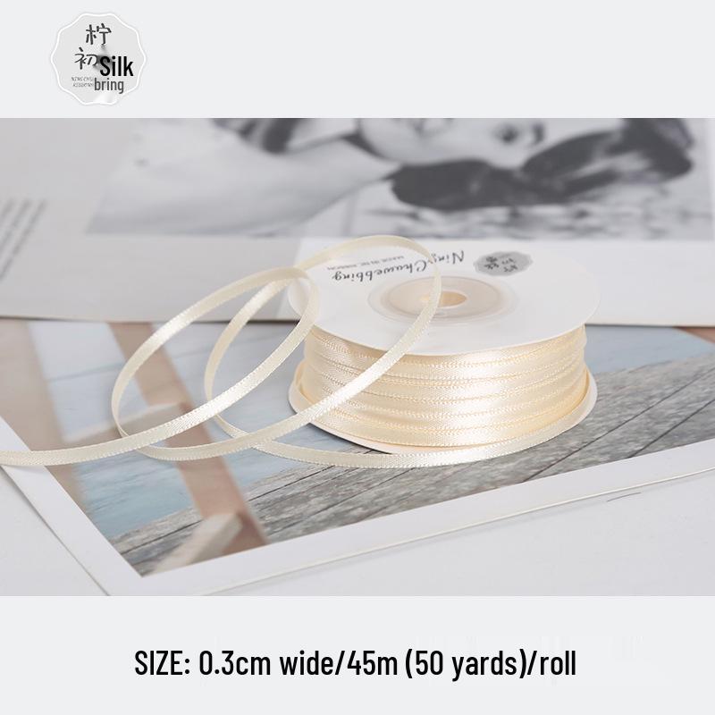 3mm Premium Double-Sided Satin Polyester Ribbon for Wedding Bows and Gift Packaging