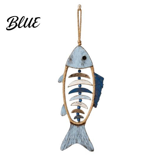 Ocean Style Hanging Light Nautical Fish Pendant Wall Decor Wooden With/Without LED Decor Coastal Theme Fishbone Anti Deformation Window