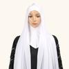New Chiffon Hijab With Matching Undercap Over Neck Women Scarf Shawl Underscarf Jersey Inner Caps Muslim Hijabs 2pcs One Set