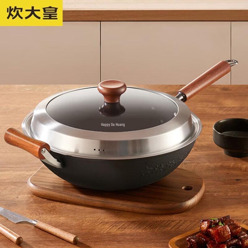 COOKER KING Traditional Coating-Free Cast Iron Wok