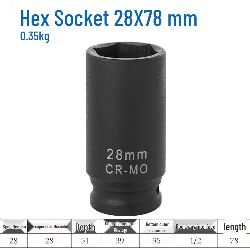 1/2-inch Drive Extended Hex Air Impact Socket
