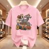 Halloween Tshirt Unisex Unisexs Spooky Season Graphic Tee Pumpkin Ghost Scarecrow Tshirt Cotton Short Sleeve Loose Tees