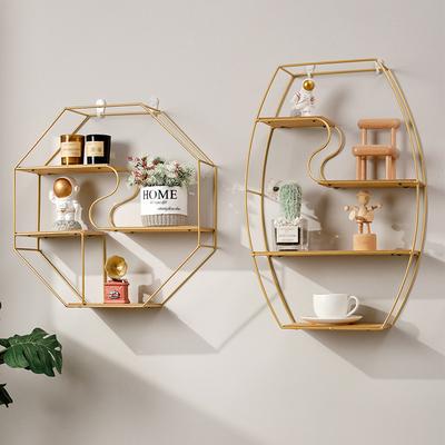 1 adet elips/Sekizgen vazolar&çiçek saksıları Metal Demir Duvara Monte Sergileme Standı, Retro Oturma odası&ofis&restoran El Sanatları Dekoratif Raf.