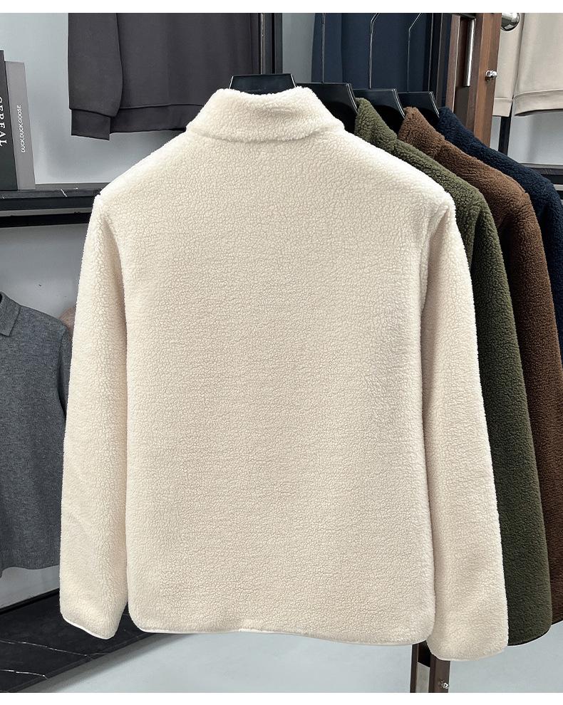 2025 Japanese Style Fleece Stand Collar Jacket - Thick, Warm, Casual Autumn/Winter Wear
