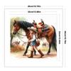 Girl and Horse Printed Cross Stitch Kit DIY 11CT Embroidery Craft Set Home Decor
