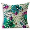 New Flax Tropical Flower Plant Flamingo Hibiscus Flower Pillowcase Cushion Cover