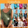 T-shirt/Blusa Estiva Boho da Donna con Spalle Scoperte, Piume, Stampa alla Moda e Maniche Corte