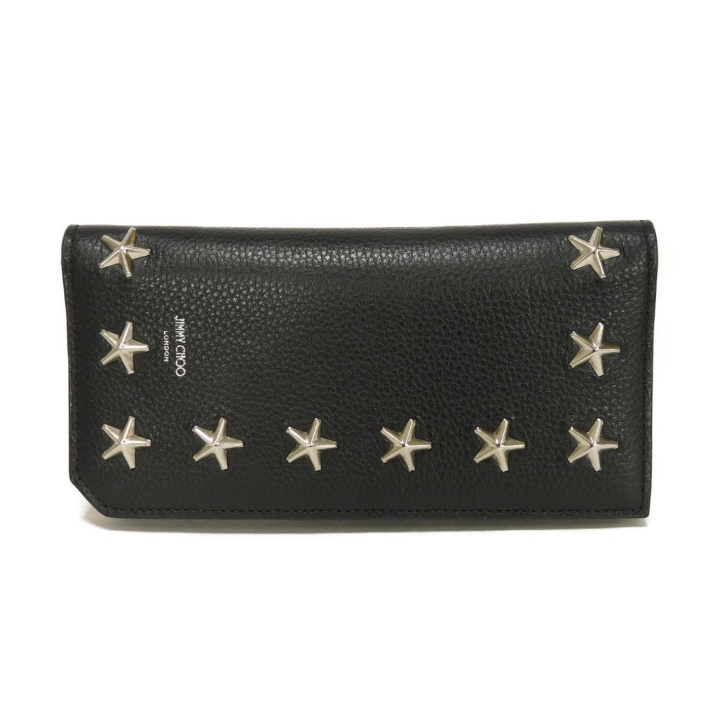 

Used Cooper 7940 Grainy Calfskin Bifold Long Flap Wallet (10066) in Excellent Condition with Star Studs, Black Men s