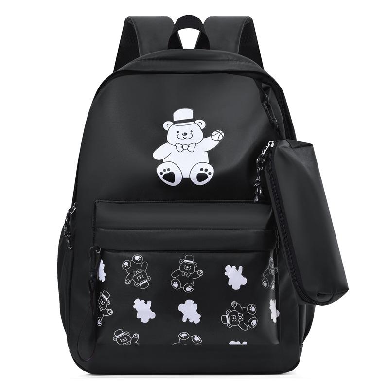 Schoolbag1011 Summer School Bag Backpack Shoulder Pencil Bag Three-piece Set Canvas Bag Large Capacity Travel and Leisure