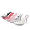 New summer fashion car model catwalk transparent crystal heel high heels women