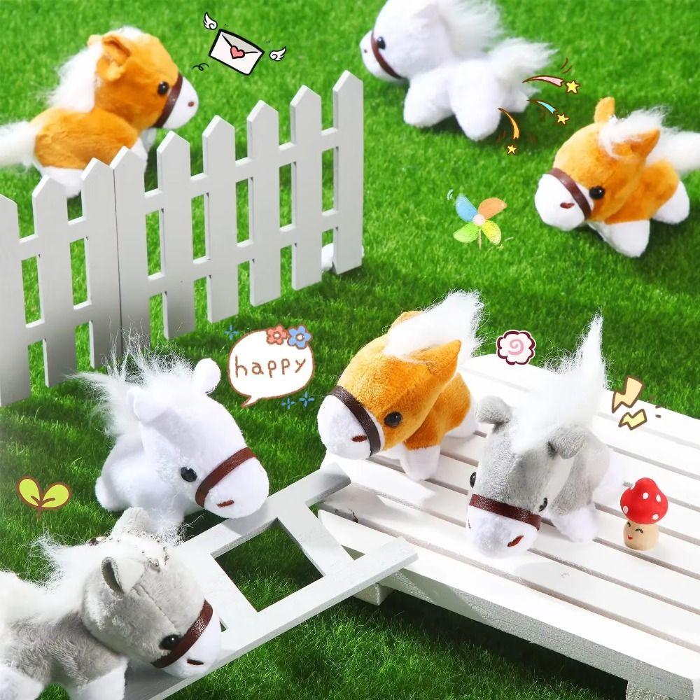 2Pcs Stuffed Animals Horses Plush Doll Multi Color Plush Horses Toy  Backpack Charms
