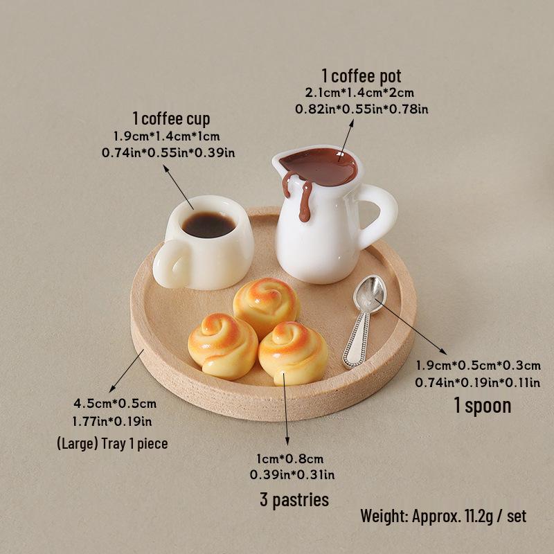 

Handmade Mini Dollhouse Pastry Coffee Cup & Spoon Decoration Set