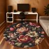 1pc Floral Pattern Round Chair mat Area Rug - Non-Slip, Floor Mat for Office, Bedroom, and Indoor Decor c1118186