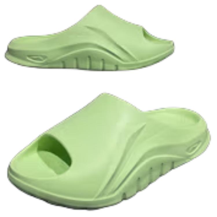 LiNing Trendy Fashion Simple Comfortable EVA Shock Absorbing Wear Resistant Non Slip Slide Sandals Unisex Footwear Green AGAW007-8