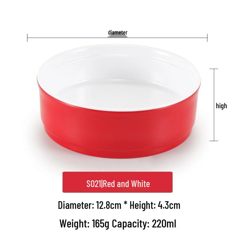 Small Melamine Bowl - Imitation Porcelain, Round Plastic Plate for Dipping Sauce or Snacks, Ideal for Commercial Use