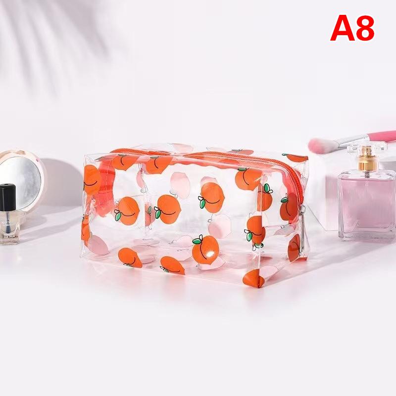 

Pu Waterproof Cosmetic Bag Portable Large Capacity Transparent Wash Bag Travel Frosted Cosmetic Organizer Swimming Bag