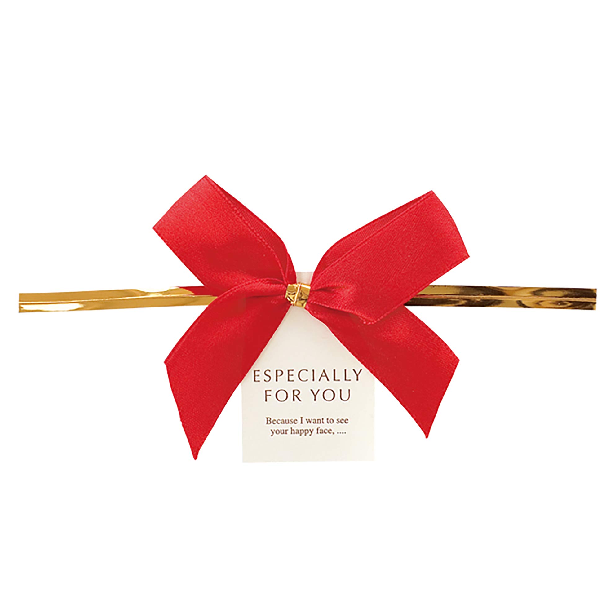 

Wire tie with ribbon and red tag, (10 pieces) HMR-YT1 червоний
