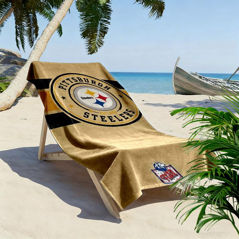 Pittsburgh Steelers Print Beach Towel, Large Soft Quick Dry Towel for Beach Camping Swimming