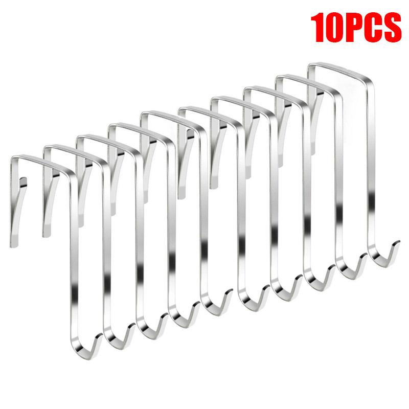 10 Pack Heavy Duty Over Door Hooks - No Drill Needed Hanging Organizer for Towels, Robes, Hats in Bathroom, Kitchen & Closet