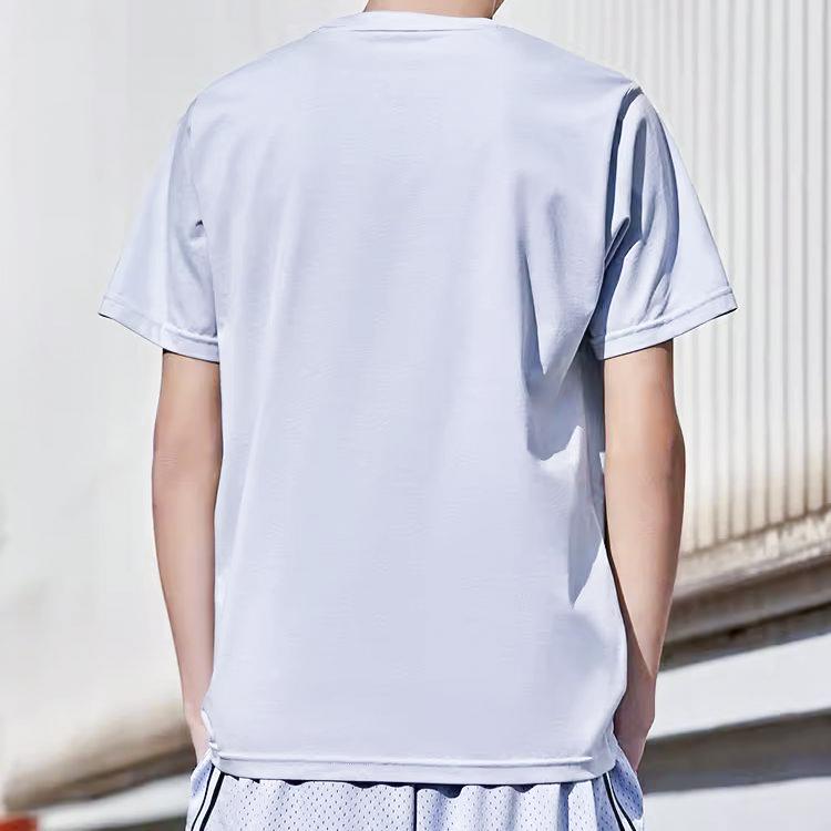 Anta Letter Print Crew Neck Short Sleeve T-Shirt Unisex Tops Light-Orchid 152321161-3