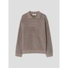 Chenille Yarn Contrast Collar Knit Pullover Beige