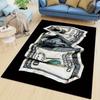 Luxurious Money Pattern Rug Floor Mat for Living Room Bedroom Kitchen Bathroom Black with Home Decor Carpet Rugs for Living Room