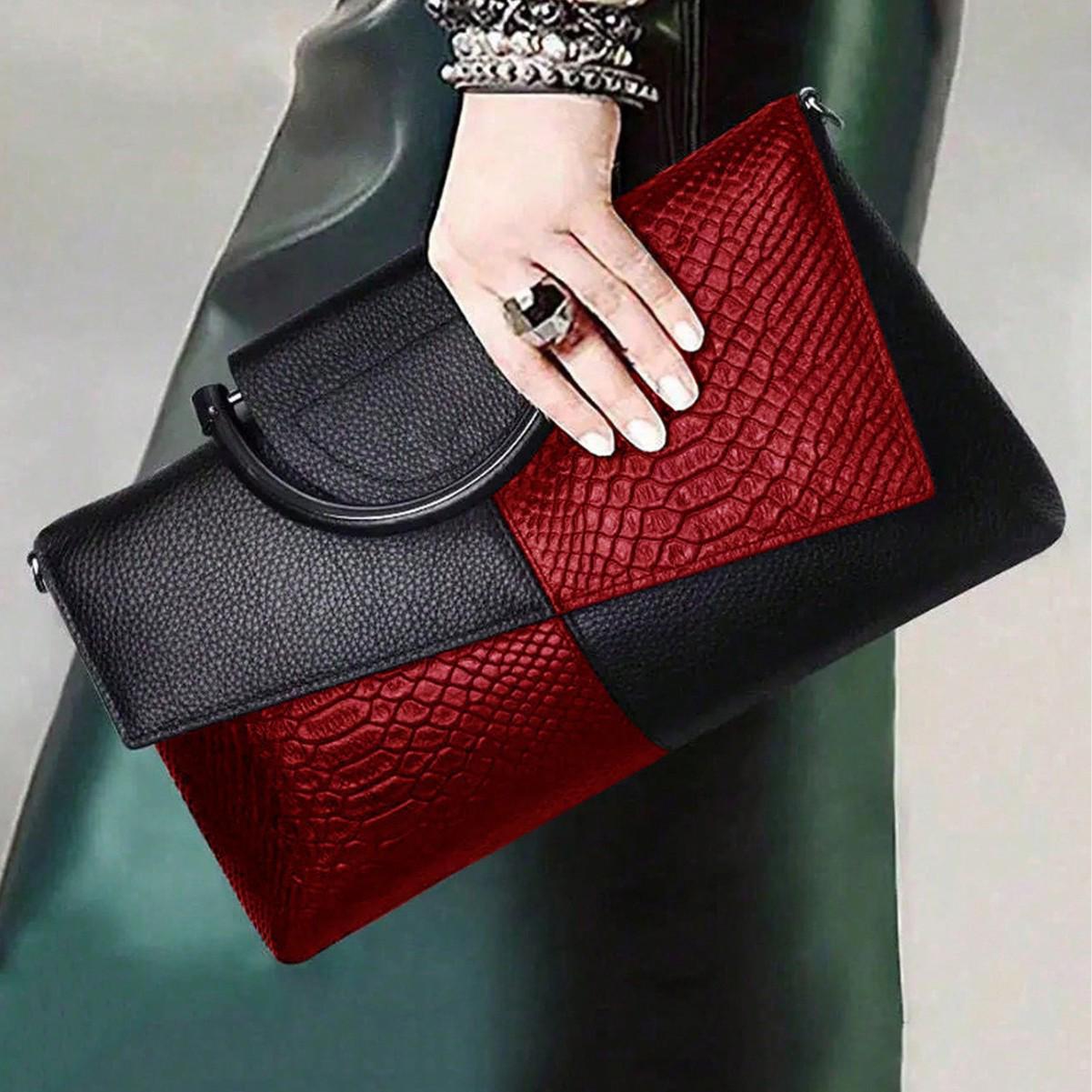 

Роскошный клатч с узором крокодиловой кожи: Стильная, вместительная сумка кроссбоди для женщин