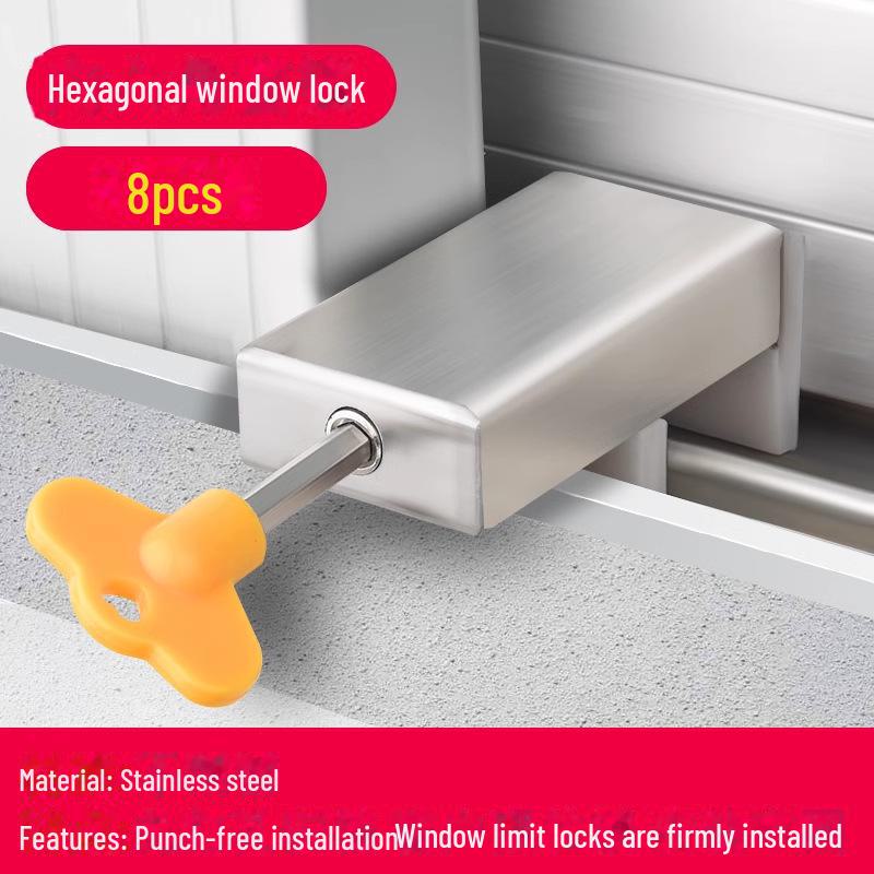 Aluminum Alloy Child Safety Lock for Sliding Windows and Doors