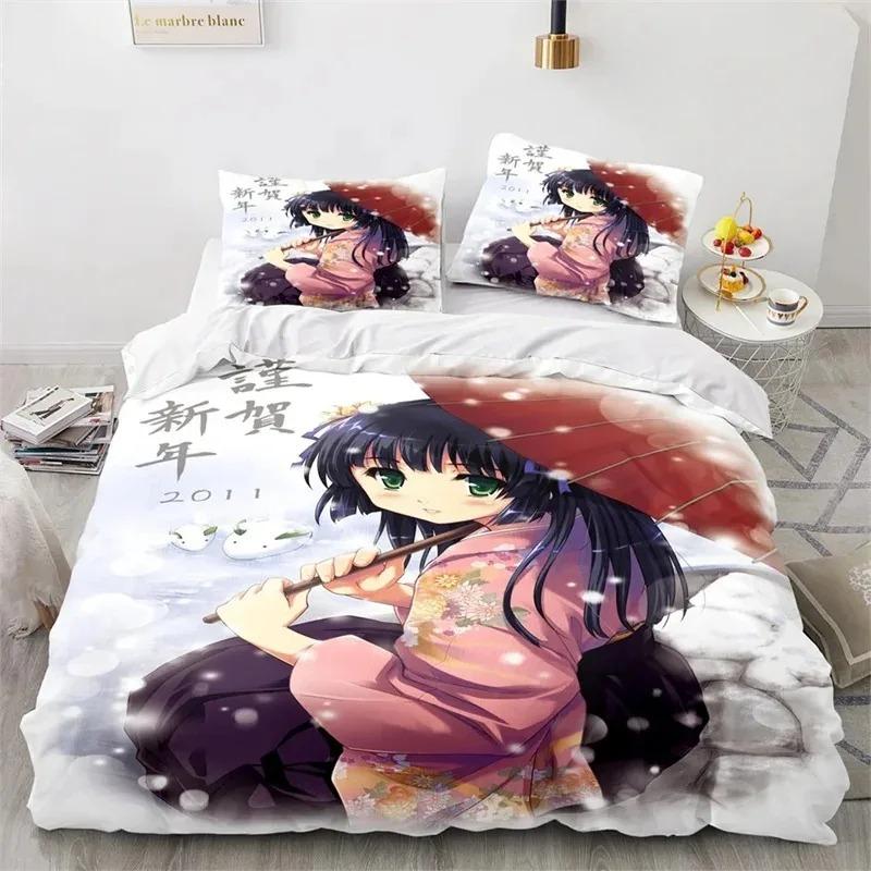 Anime Kawaii Sexy Girl Bedding Set Boys Girls Twin Queen Size Duvet Cover Pillowcase Bed Kids Adult Fashion Home Textileextile