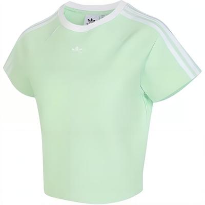 T-shirt a maniche corte colorblock a righe Originals Top da donna Verde JC8705
