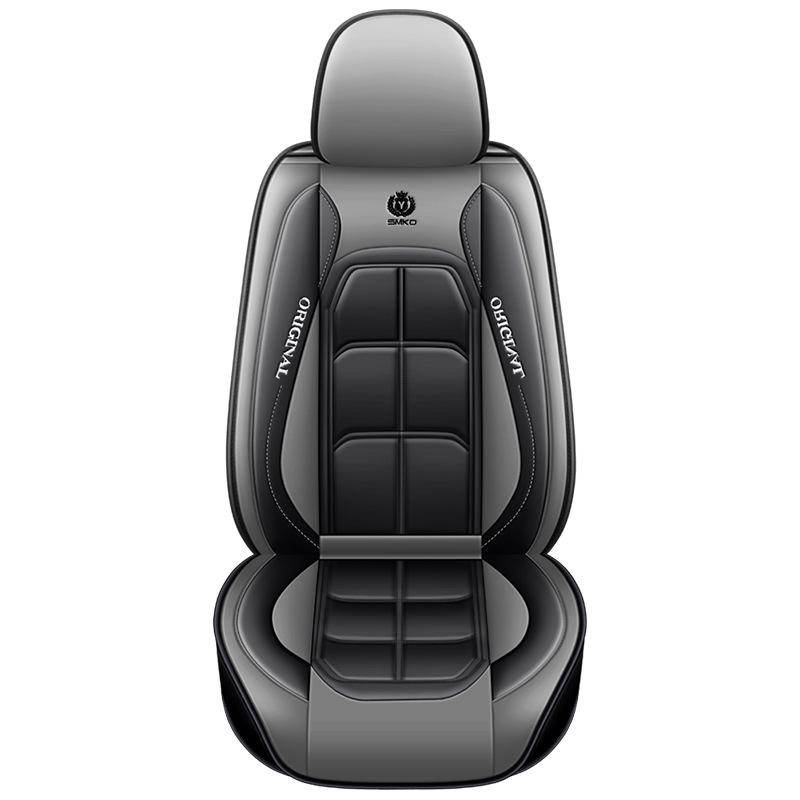 All-Season Nappa Leather Car Seat Cover with Full Coverage and Backrest Pad