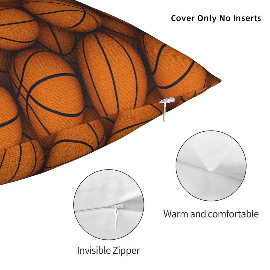 Basketball Square Pillow Cases Sports Ball Games Cushion Cover Fashion Polyester Decorative Pillowcase for Living Room 40x40cm