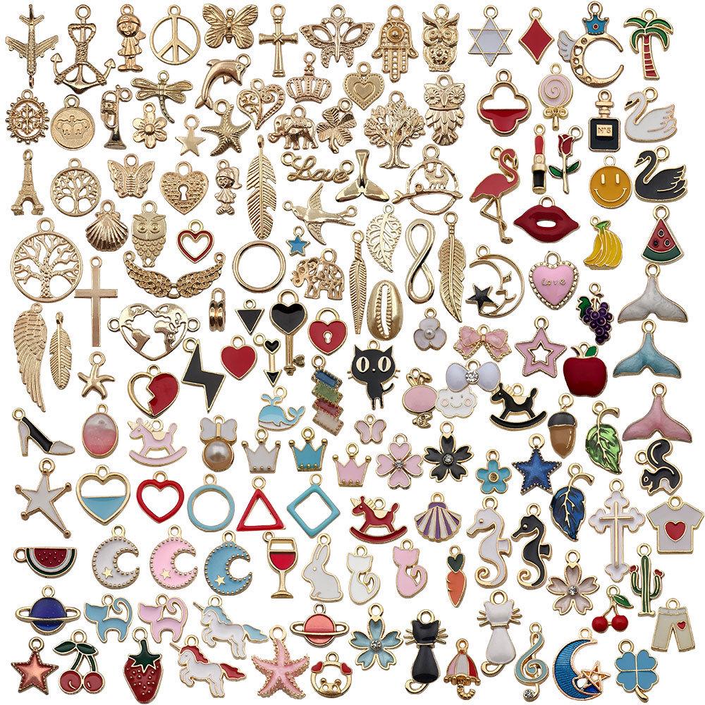 400-Piece Mixed Alloy Accessory Set for DIY Bracelets, Necklaces, Earrings, Keychains, and Charms