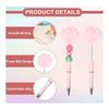 PATIKIL Fluffy Pom Pom Pens, Cute Beaded Pens for DIY Gifts, Stationery Set of 6, Light Pink, Orange, Yellow, Light Blue, Blue, Purple, Plating